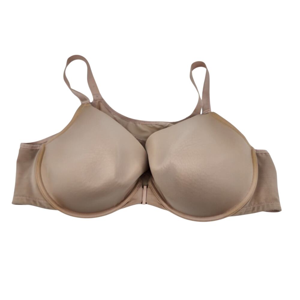 Torrid Beige Perfect T-Shirt Front Close Lightly Lined Smoothing Bra Size 42D